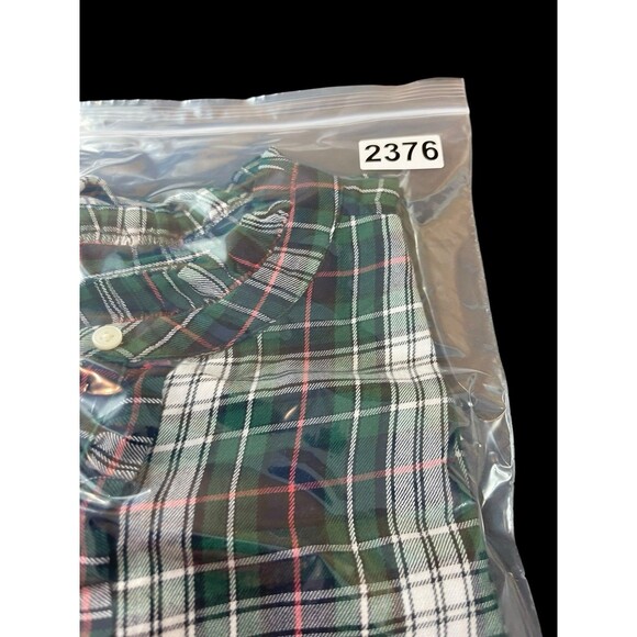 LOFT Plus Women’s 26 Plaid Ruffle Henley Flannel Top Red Green Navy Holiday NWT - Picture 10 of 13